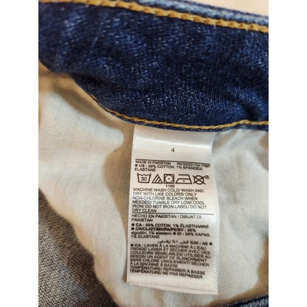 Old Navy Women's Blue High Rise Cotton Distressed Straight Leg Jeans Size 4 - Picture 4 of 7